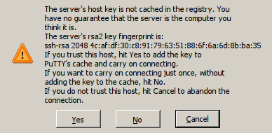 Accepting MemShell's ssh host key