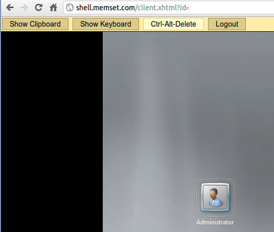 Accessing the Ctrl-Alt-Delete button.