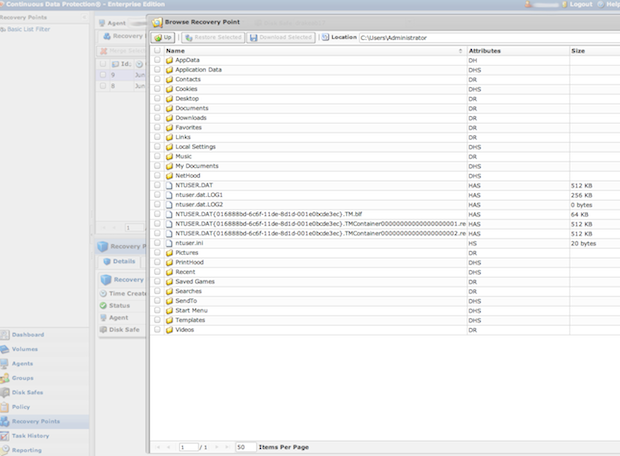 Restoring files from R1Soft CDP v4