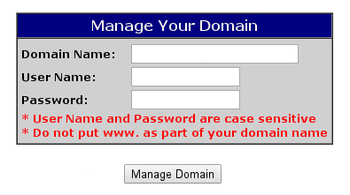 OpenSRS Login Page