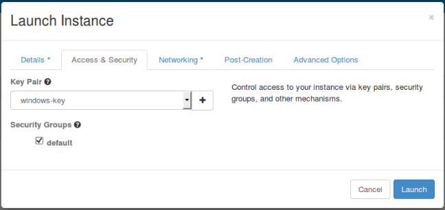OpenStack A&C Tab